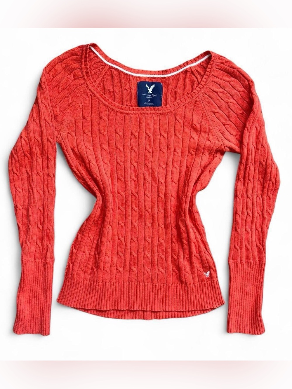 Orange Cable Knit AE Sweater